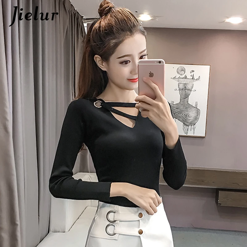 Jielur Autumn Hollow Out V-neck Thin Sweater for Women Winter Chic Sexy Solid Color Knitting Top Femme Elegant Fashion Pullovers
Jielur Autumn Hollow Out V-neck Thin Sweater for Women Winter Chic Sexy Solid Color Knitting Top Femme Elegant Fashion Pullovers