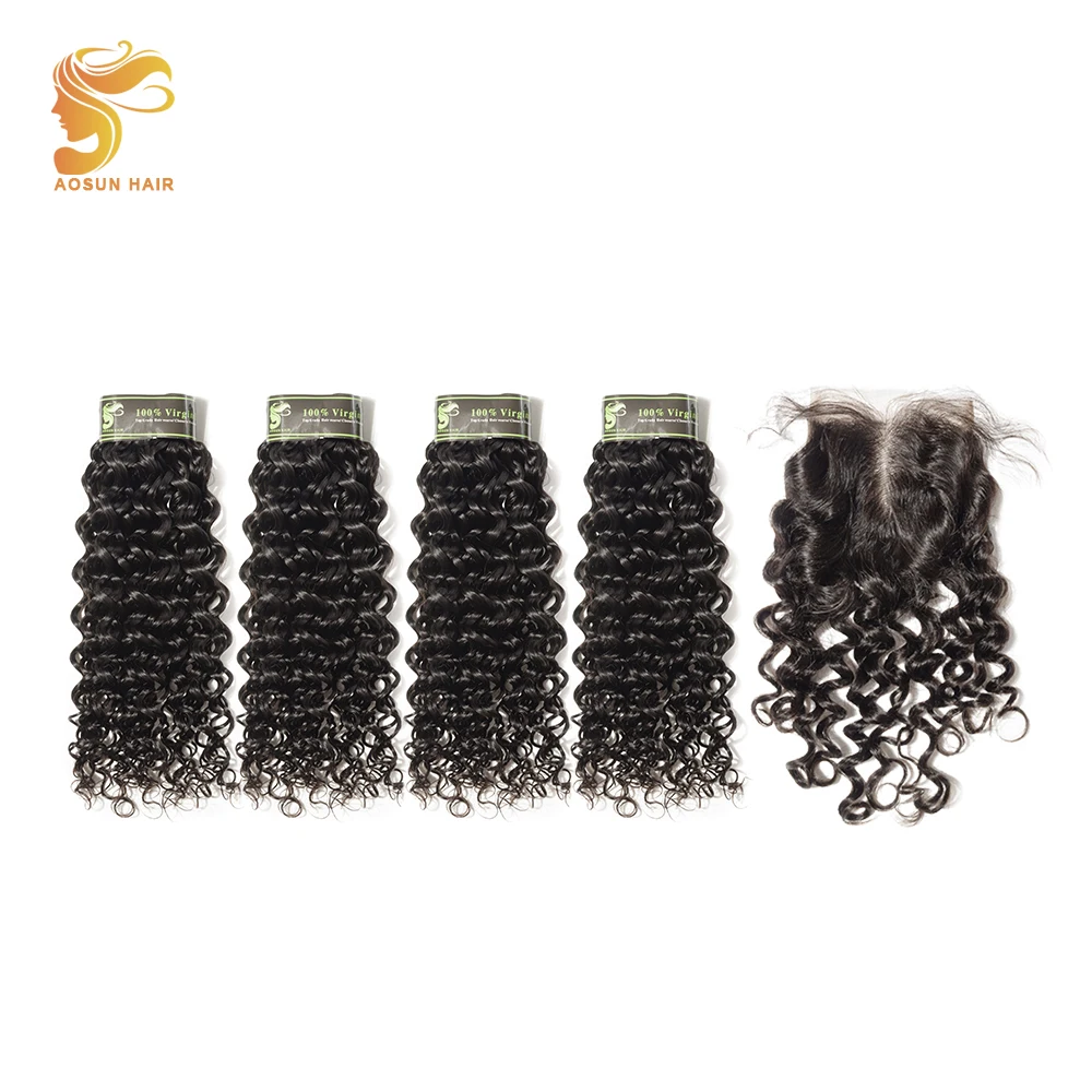 AOSUN HAIR Brazilian Italian Curly Hair Weave Bundles with Closure Middle Part Lace Closure 4*4 Natural 10-28 "Human Remy Hair
AOSUN HAIR Brazilian Italian Curly Hair Weave Bundles with Closure Middle Part Lace Closure 4*4 Natural 10-28 "Human Remy Hair