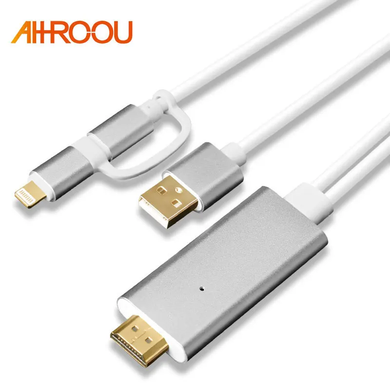 2 in 1 For MHL HDMI Cable For Samsung A7 J5 / For iPhone X 8 7 6 6 Plus Huawei Micro USB to HDMI Cable Adapter HDTV TV Connector
2 in 1 For MHL HDMI Cable For Samsung A7 J5 / For iPhone X 8 7 6 6 Plus Huawei Micro USB to HDMI Cable Adapter HDTV TV Connector
