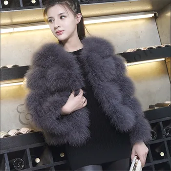 ETHEL ANDERSON Women's 100% Real Farm Fluffy Ostrich Turkey Feather Fur Coat Lady Winter Jacket Soft Warmer 3/4 Sleeves Fall
ETHEL ANDERSON Women's 100% Real Farm Fluffy Ostrich Turkey Feather Fur Coat Lady Winter Jacket Soft Warmer 3/4 Sleeves Fall