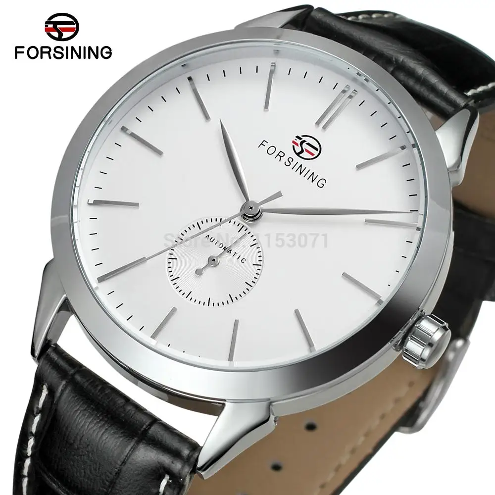 FSG8083M3S3 Forsining watch new automatic silver color round watch with black leathe strap original box for free shipping
FSG8083M3S3 Forsining watch new automatic silver color round watch with black leathe strap original box for free shipping