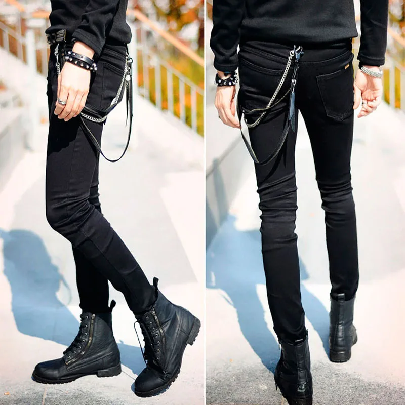 Лидер продаж мужские облегающие джинсы Idopy в стиле панк крутые готические супер