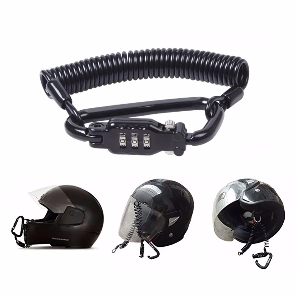 Tough Motorcycle Helmet Lock With 3-digit Combination Password Lock And 6 Feet Steel Cable For The Safety Of Your Helmet (6)