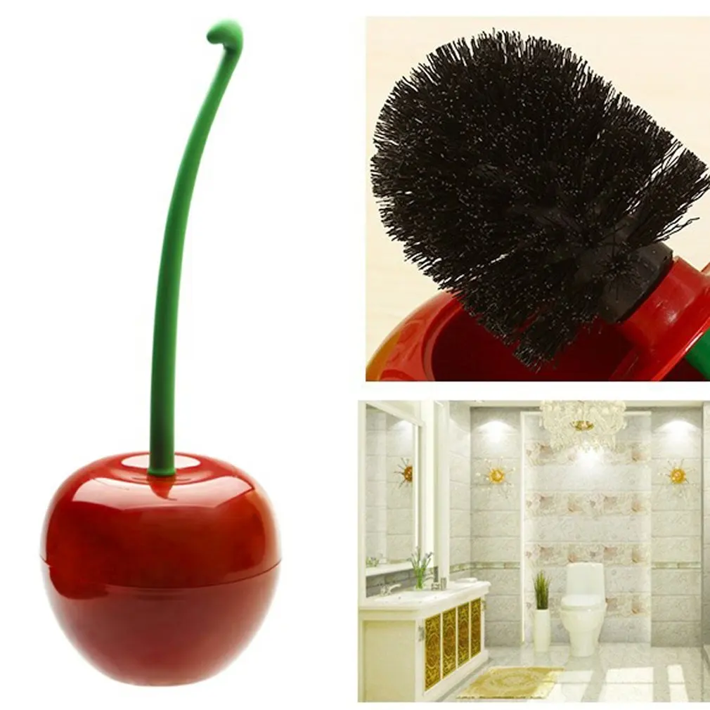 Cherry Toilet Brush Set Plastic Cleaning Daily Necessities Seal Design Radiant Handle | Обустройство дома