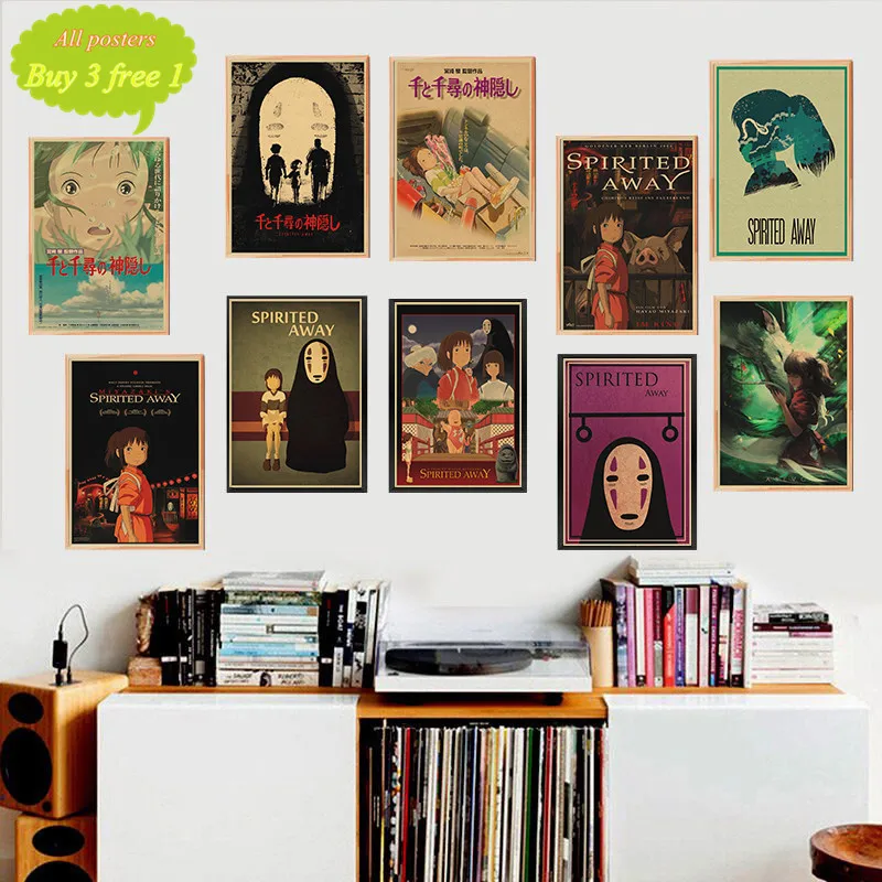 Japanese anime Spirited Away Miyazaki Hayao Classic Cartoon Film Kraft Paper Bar Poster Retro Wall Sticker Decorative Painting
Japanese anime Spirited Away Miyazaki Hayao Classic Cartoon Film Kraft Paper Bar Poster Retro Wall Sticker Decorative Painting