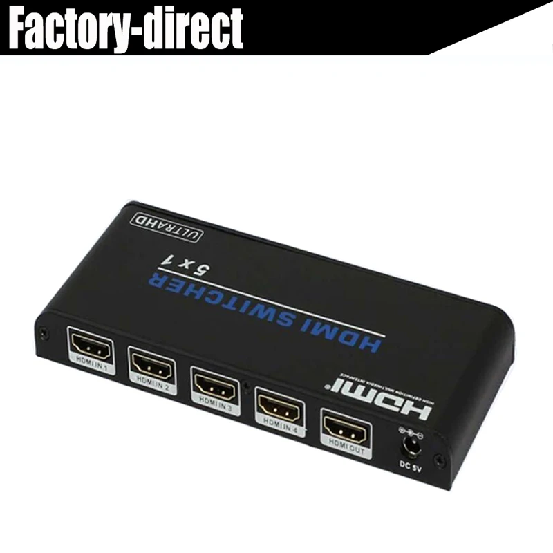 4KX2K HDMI2.0 UHD Ultra HD HDMI Switcher 5X1 3D full HD1080P 5 HDMI inputs and 1 HDMI output with power adapter
4KX2K HDMI2.0 UHD Ultra HD HDMI Switcher 5X1 3D full HD1080P 5 HDMI inputs and 1 HDMI output with power adapter