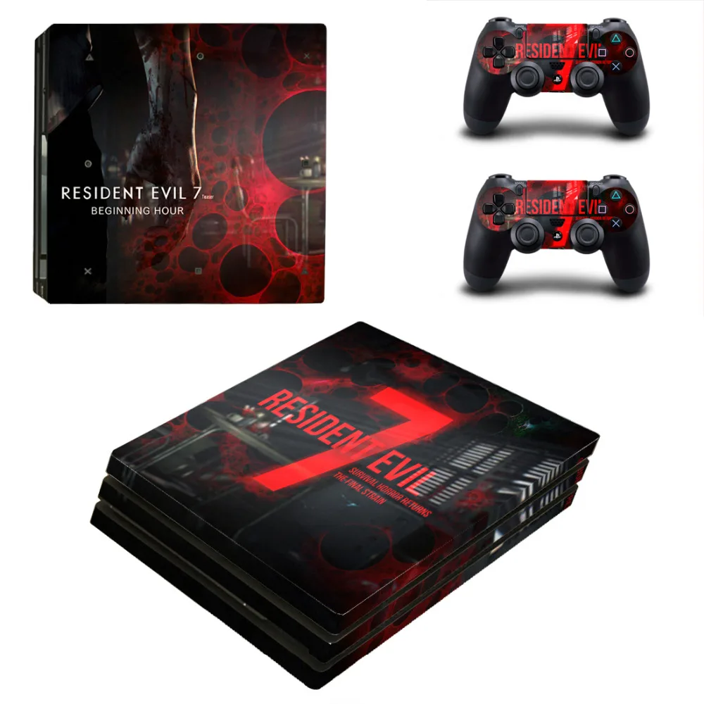 

Resident Evil 7 Pro Skin Sticker Decal For PS4 PlayStation 4 Pro Console and 2 Controllers PS4 Pro Skins Stickers Vinyl