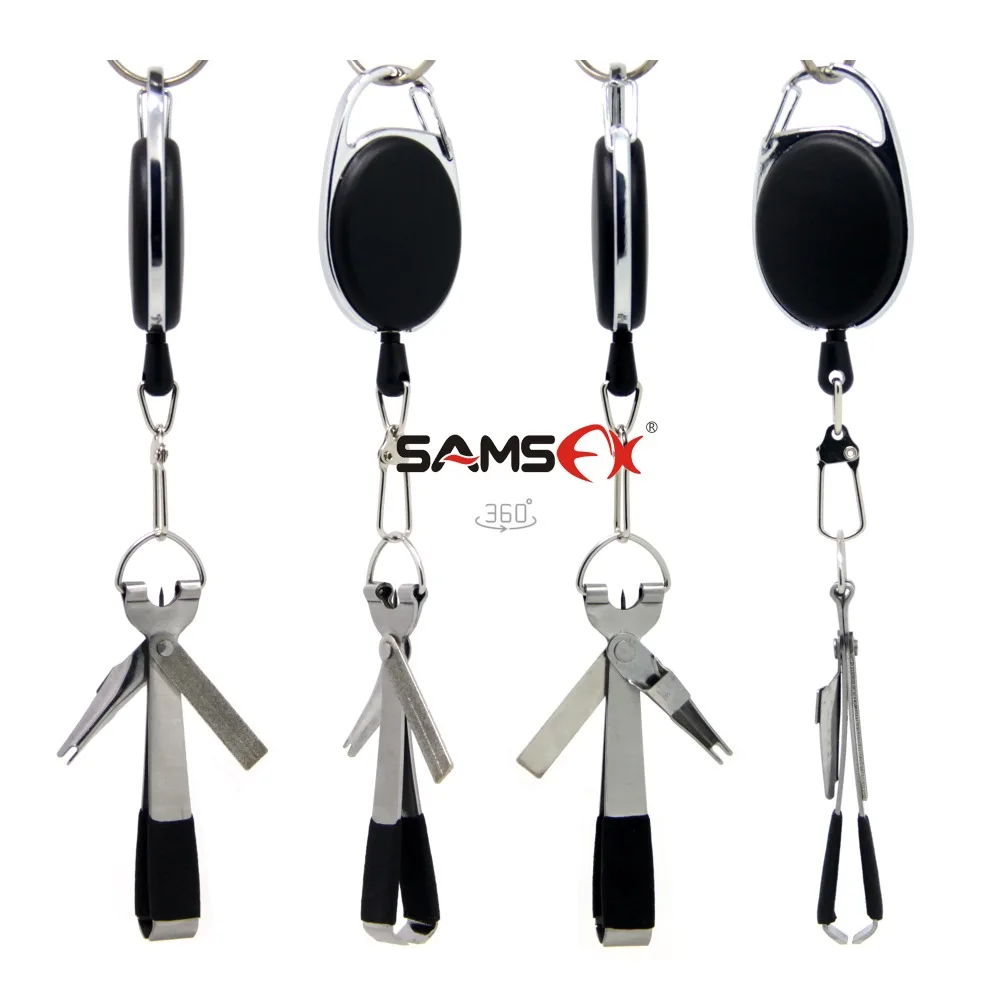 SAMSFX Fishing Tackle Accessories Black Knot Tying Tool 4 in 1 Fish Lines Clippe