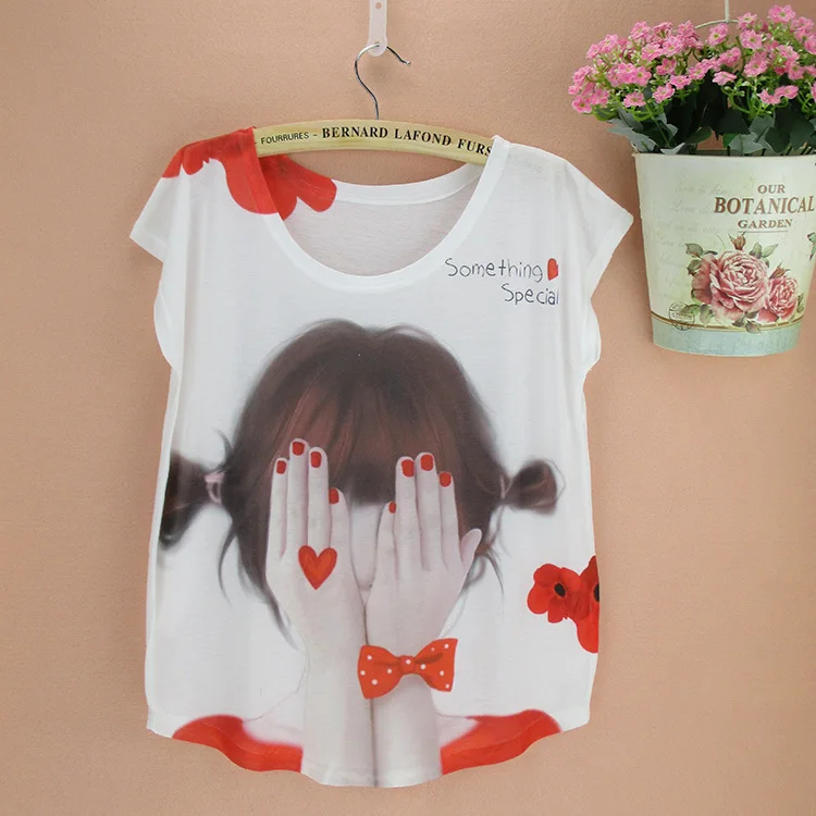 Lovely girl character pattern top tees women novelty print t-shirt short sleeve O-neck blusas plus size summer tees wholesale
Lovely girl character pattern top tees women novelty print t-shirt short sleeve O-neck blusas plus size summer tees wholesale