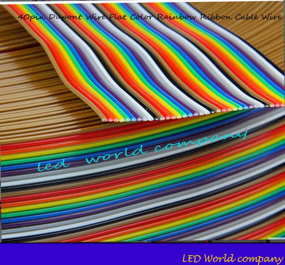 Free shipping 1M 2M 3M 4M 5M 10M 40pin Dupont Wire Flat Color Rainbow Ribbon Cable Wire 1.17mm
Free shipping 1M 2M 3M 4M 5M 10M 40pin Dupont Wire Flat Color Rainbow Ribbon Cable Wire 1.17mm