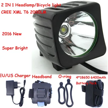 2in1 Outdoor Cycling 2000LM Cycling Bike Light XM-L T6 LED Bicycle Front Light Lamp HeadLight Headlamp+Battery&Charger
2in1 Outdoor Cycling 2000LM Cycling Bike Light XM-L T6 LED Bicycle Front Light Lamp HeadLight Headlamp+Battery&Charger
