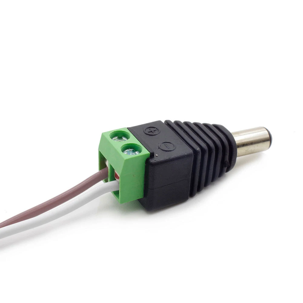 1 pcs DC Power male Connectors plug 5.5 x 2.1mm jack Adapter Power Supply connector for CCTV Single Color LED Strip Light 
1 pcs DC Power male Connectors plug 5.5 x 2.1mm jack Adapter Power Supply connector for CCTV Single Color LED Strip Light