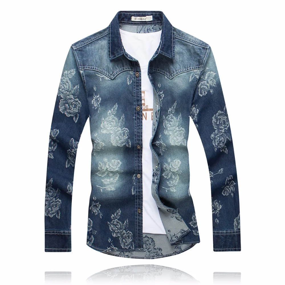 High-end soft comfortable cotton quality danim long-sleeved shirt Spring 2019 White flowers pattern fashion slim men shirt M-5XL
High-end soft comfortable cotton quality danim long-sleeved shirt Spring 2019 White flowers pattern fashion slim men shirt M-5XL