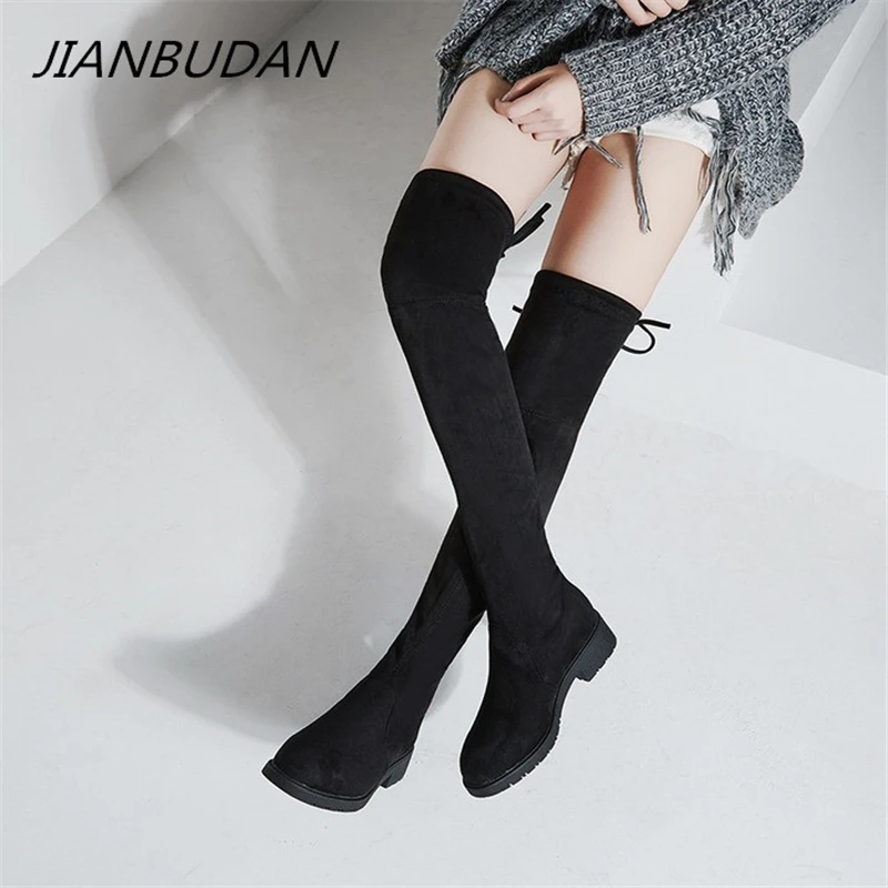 JIANBUDAN women's autumn sexy thigh high boots Suede Flat heel winter plush over the knee boots black Female Stretch boots 35-43
JIANBUDAN women's autumn sexy thigh high boots Suede Flat heel winter plush over the knee boots black Female Stretch boots 35-43