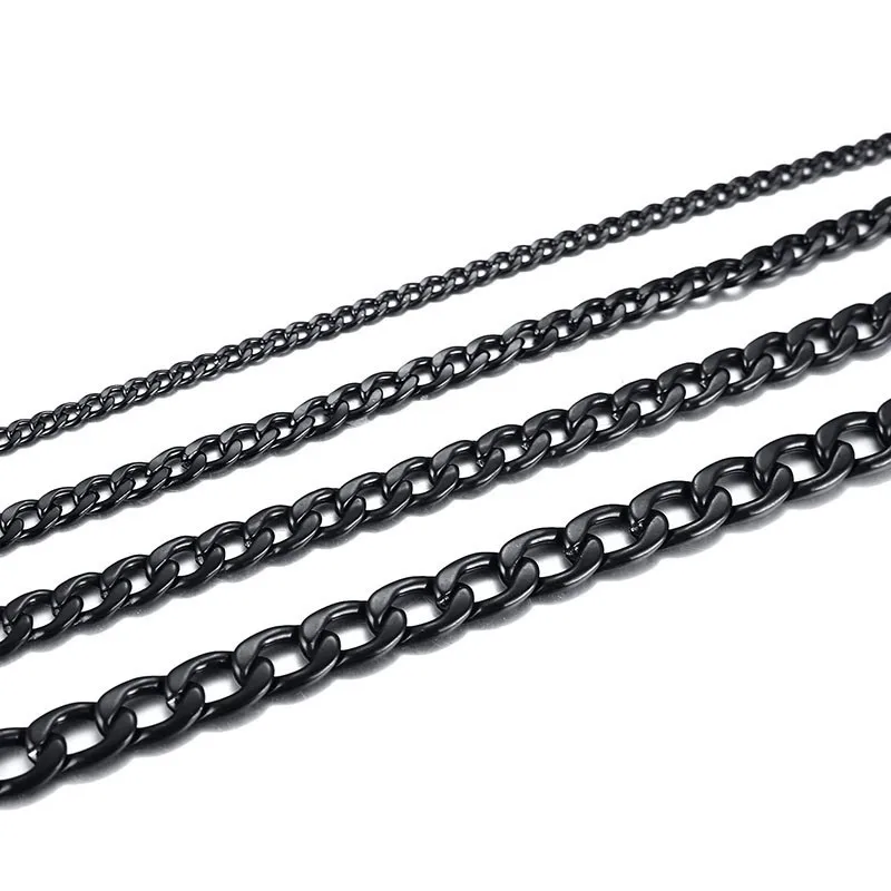 Hiphop Black Stainless Steel Mens Chunky Chain Boys Curb Cuban Link Necklace 3mm 4.5mm 6mm with 20inch 24inch
Hiphop Black Stainless Steel Mens Chunky Chain Boys Curb Cuban Link Necklace 3mm 4.5mm 6mm with 20inch 24inch