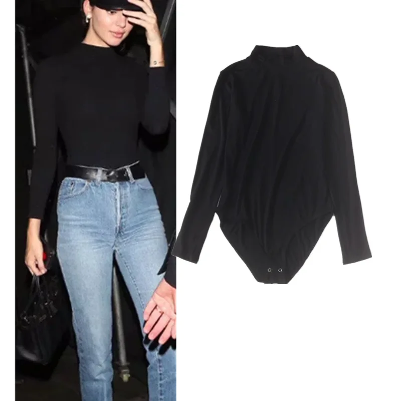 2017 women clothing solid long sleeve turtleneck tight elastic Rompers Female casual sexy skinny jumpsuits cotton bodysuits L285
2017 women clothing solid long sleeve turtleneck tight elastic Rompers Female casual sexy skinny jumpsuits cotton bodysuits L285