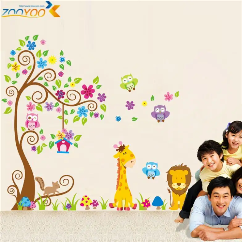 giraffe lion owl colorful tree wall stickers for kids room zooyoo1218 animal wall decal cartoon wall art bedroom home decoration
giraffe lion owl colorful tree wall stickers for kids room zooyoo1218 animal wall decal cartoon wall art bedroom home decoration