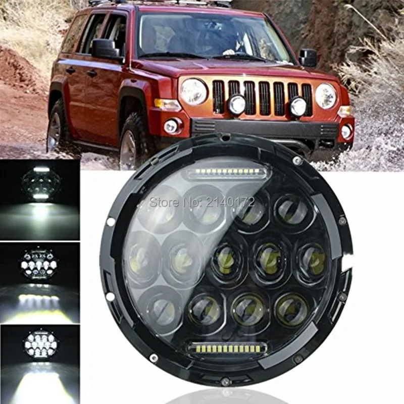 12V 24V светодиодный свет 7 дюймовый Круглый DRL вождения фар Hi/короче спереди и