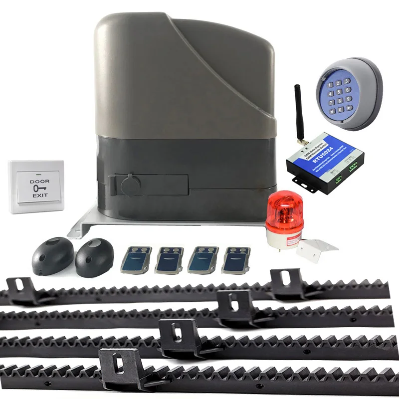 Automatic driveway gate opener, DC 12V sliding gate motor with 6m nylon rack with wireless keypad and GSM 
Automatic driveway gate opener, DC 12V sliding gate motor with 6m nylon rack with wireless keypad and GSM