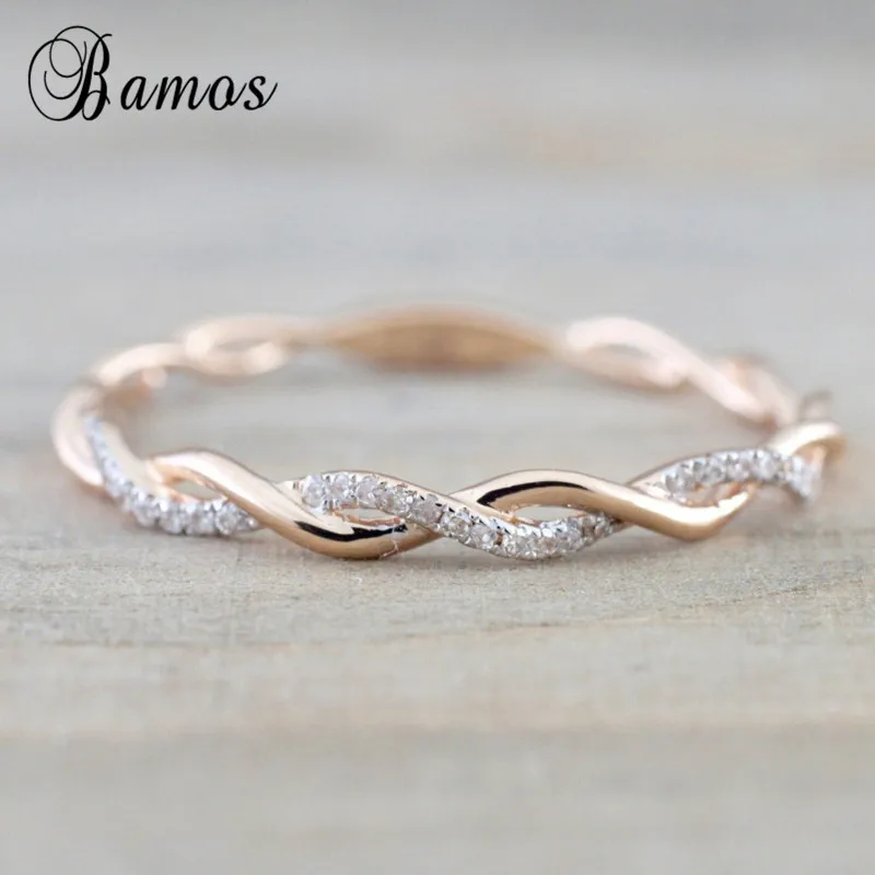 Bamos Simple Cross Thin Finger Ring White Zircon Wave Ring Rose Gold Color Stacking Wedding Rings For Women Minimalist Jewelry
Bamos Simple Cross Thin Finger Ring White Zircon Wave Ring Rose Gold Color Stacking Wedding Rings For Women Minimalist Jewelry