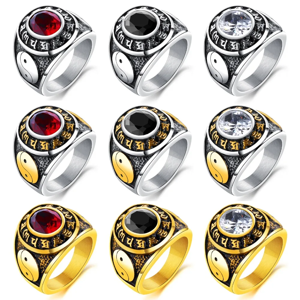 Men Chinese Yin Yang Tai Chi Vintage Rings 316L titanium Steel Black Onyx Stone Ring Rock Fashion Male Punk Hiphop Jewelry
Men Chinese Yin Yang Tai Chi Vintage Rings 316L titanium Steel Black Onyx Stone Ring Rock Fashion Male Punk Hiphop Jewelry