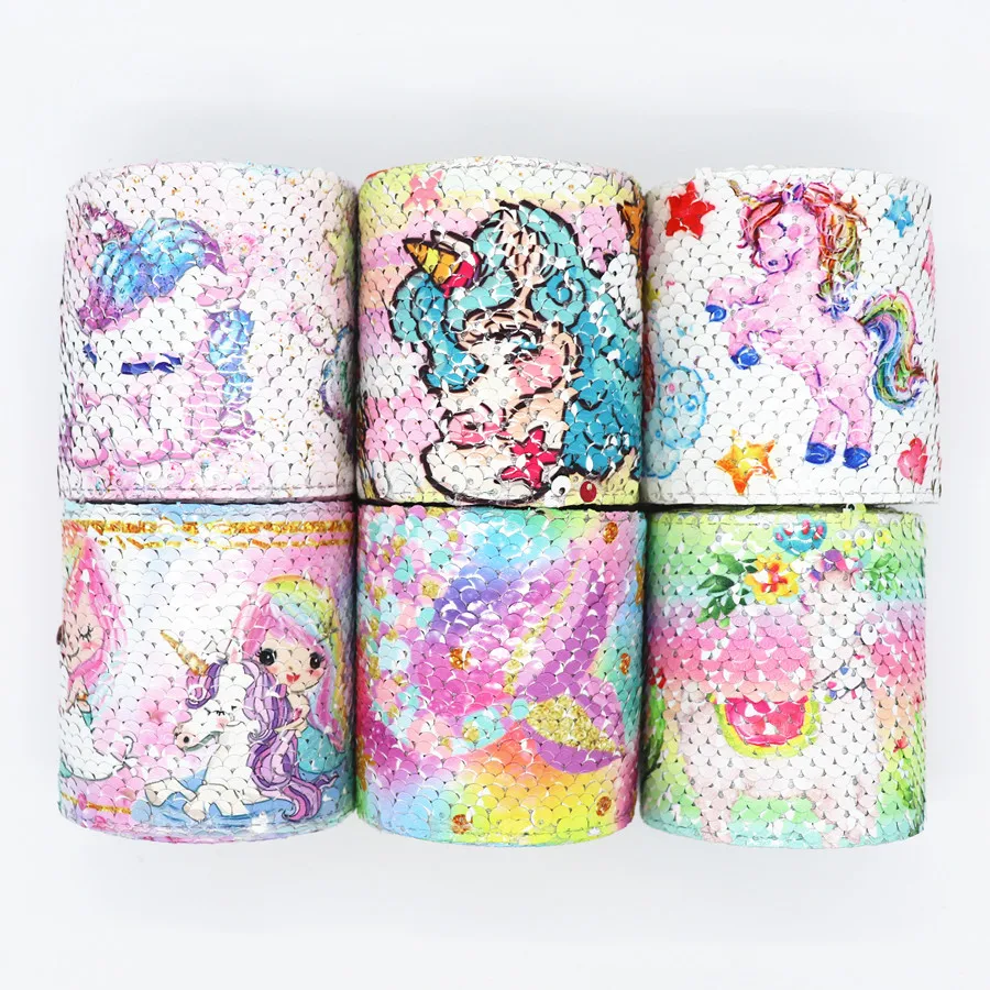 2Yard 3" 75mm Printing Reversible Sequin Ribbon Shiny Glitter Cartoon Ribbon DIY Hair Bows MD19052801
2Yard 3" 75mm Printing Reversible Sequin Ribbon Shiny Glitter Cartoon Ribbon DIY Hair Bows MD19052801