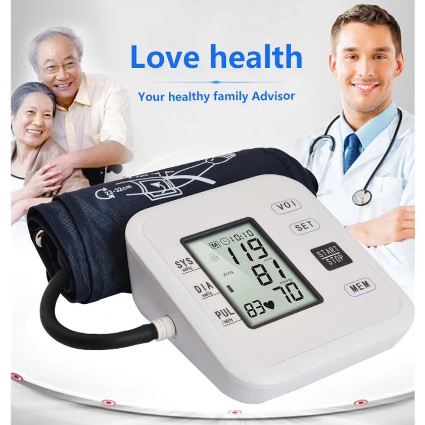 LCD Digital Automatic Arm Blood Pressure Monitor Tonometer Meter Sphygmomanometer Portable Tensiometro Cuff Health Partner
LCD Digital Automatic Arm Blood Pressure Monitor Tonometer Meter Sphygmomanometer Portable Tensiometro Cuff Health Partner