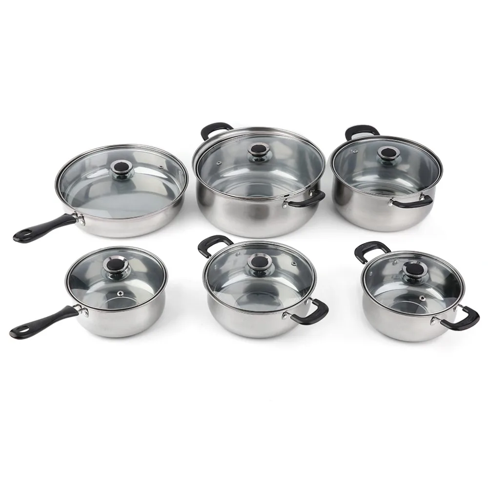 PREUP 12 piece Heat & Break Resistant Stainless Steel Pot Cooker Set Cook Cookware set Pan easy cleaning and care 
PREUP 12 piece Heat & Break Resistant Stainless Steel Pot Cooker Set Cook Cookware set Pan easy cleaning and care