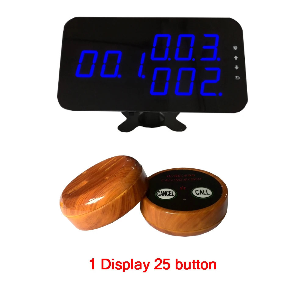 Wireless Call System With one monitor display and 25 table bell button for Restaurant Coffe Shop
Wireless Call System With one monitor display and 25 table bell button for Restaurant Coffe Shop