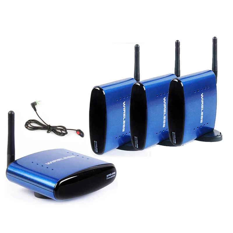

HBUDS 5.8GHz 200M Wireless AV Sender TV Audio Video 1 Transmitter 3 Receiver With IR Remote PAT-535 Blue