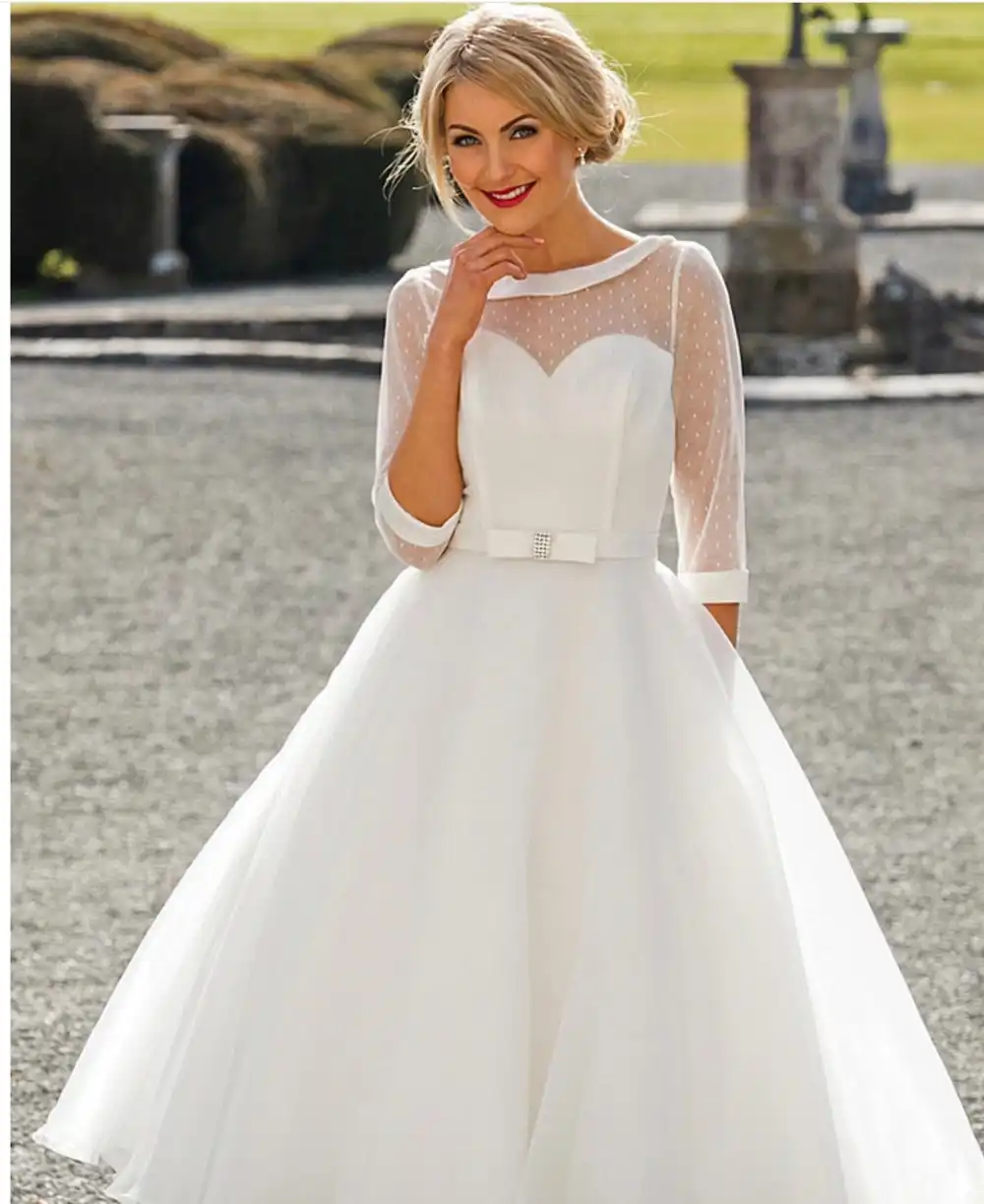 short organza wedding dress