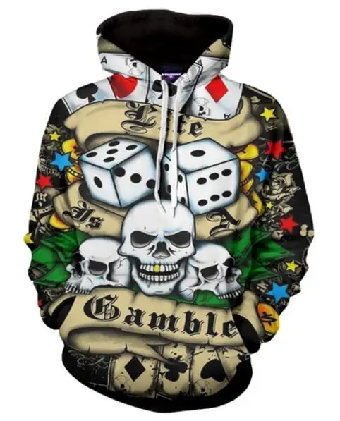 2018 New Fashion Men Women Cool Sweatshirt Hoodies Men Women 3D Print Skulls Dice and Poker Streetwear Long sleeve clothIes
2018 New Fashion Men Women Cool Sweatshirt Hoodies Men Women 3D Print Skulls Dice and Poker Streetwear Long sleeve clothIes