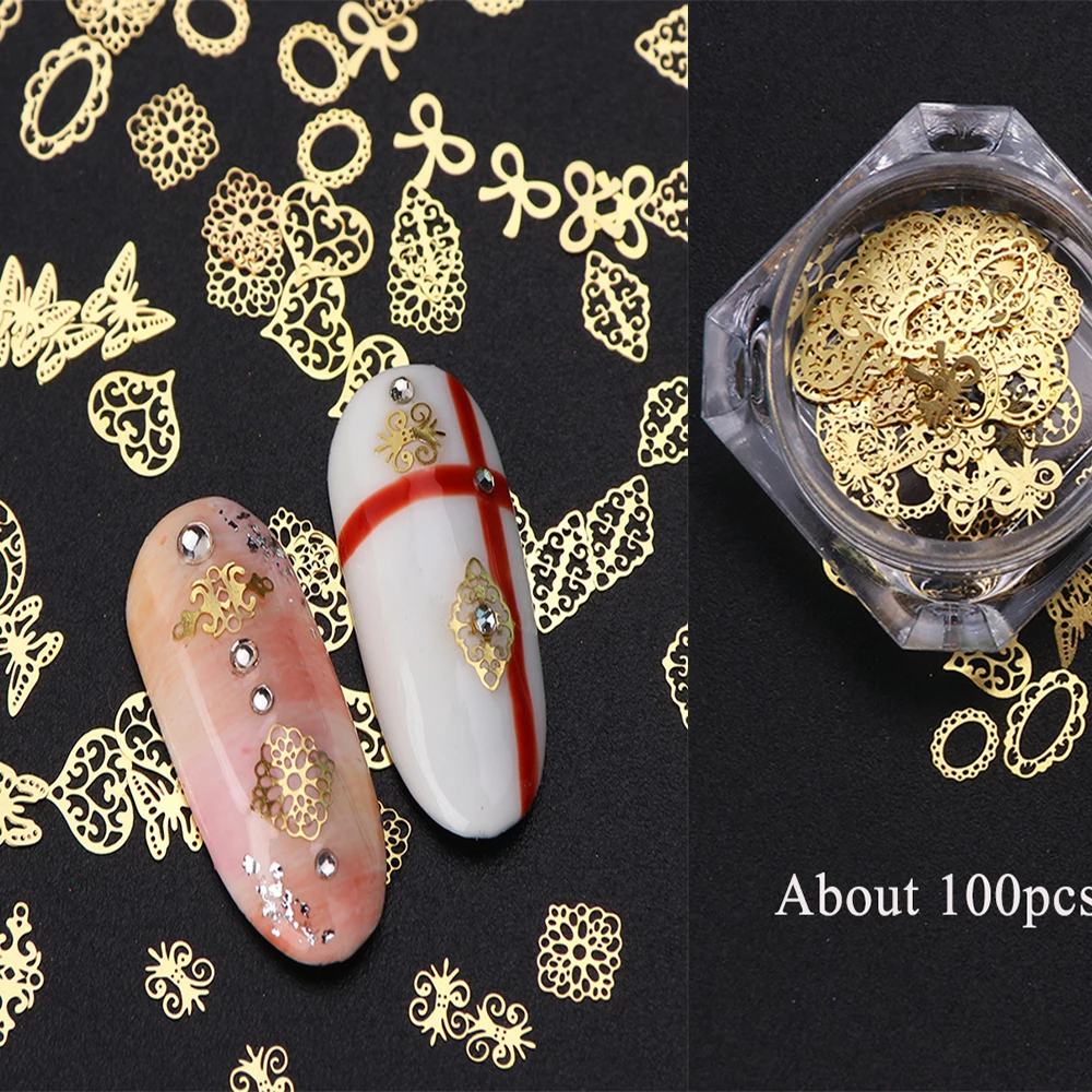 3D Gold Sequins Box Christmas Nail Decoration Accessories Mix butterfly shape 100 pcs Metal Flakes Glitter Tips Set D0028
3D Gold Sequins Box Christmas Nail Decoration Accessories Mix butterfly shape 100 pcs Metal Flakes Glitter Tips Set D0028
