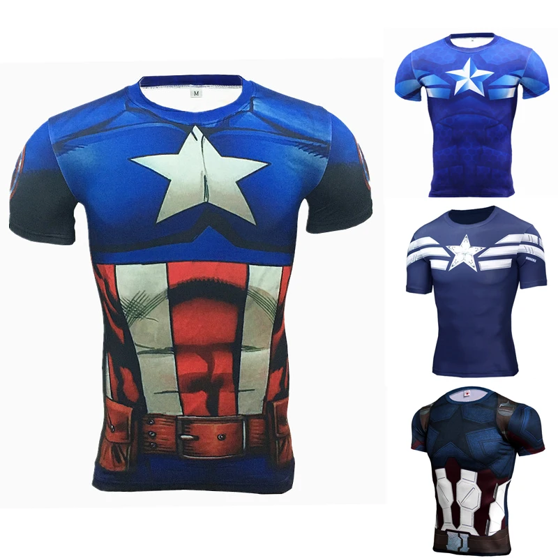 3D Captain America T-shirt Dry Fit Men Running Shirts Compression Clothing Crossfit Bodybuilding Underwear Summer Short Sleeve
3D Captain America T-shirt Dry Fit Men Running Shirts Compression Clothing Crossfit Bodybuilding Underwear Summer Short Sleeve