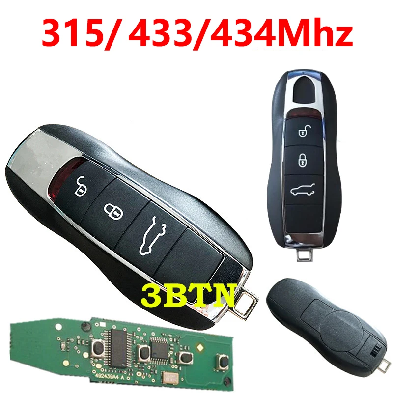 keyless/unkeyless 3 button Remote Control Key Fob Smart Car Key 315MHz 433MHz 434MHz Fit For Porsche Panamera Macan Cayman
keyless/unkeyless 3 button Remote Control Key Fob Smart Car Key 315MHz 433MHz 434MHz Fit For Porsche Panamera Macan Cayman