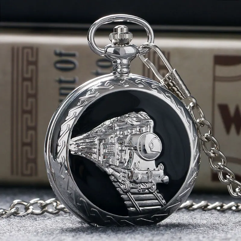 2016 New Arrival Black & Silver 3D Locomotive Design Quartz Fob Pocket Watch With Silver Chain Gift To Men Women
2016 New Arrival Black & Silver 3D Locomotive Design Quartz Fob Pocket Watch With Silver Chain Gift To Men Women