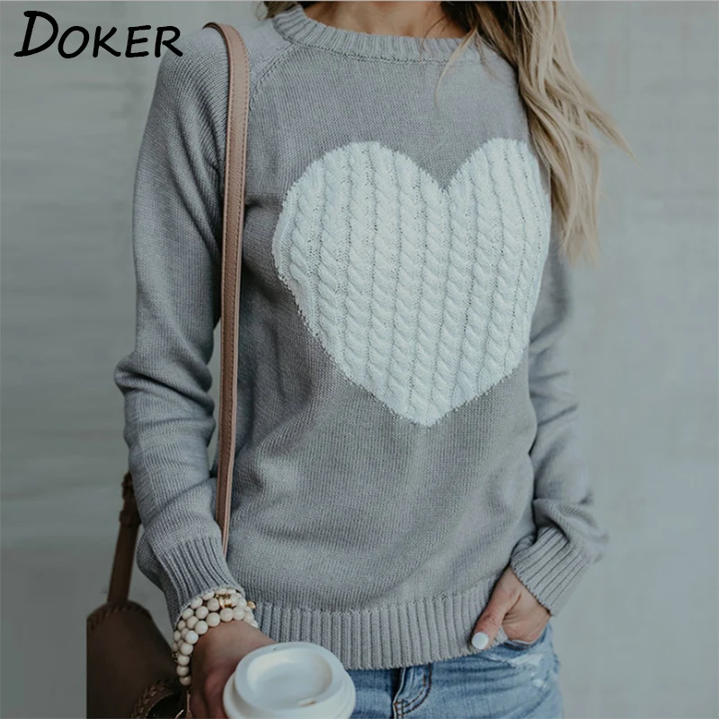 Women Long Sleeve Knitted Sweaters Casual Love Heart Jumper O-neck Pullover Sweater Autumn Winter Fashion Knitwear Female Tops
Women Long Sleeve Knitted Sweaters Casual Love Heart Jumper O-neck Pullover Sweater Autumn Winter Fashion Knitwear Female Tops