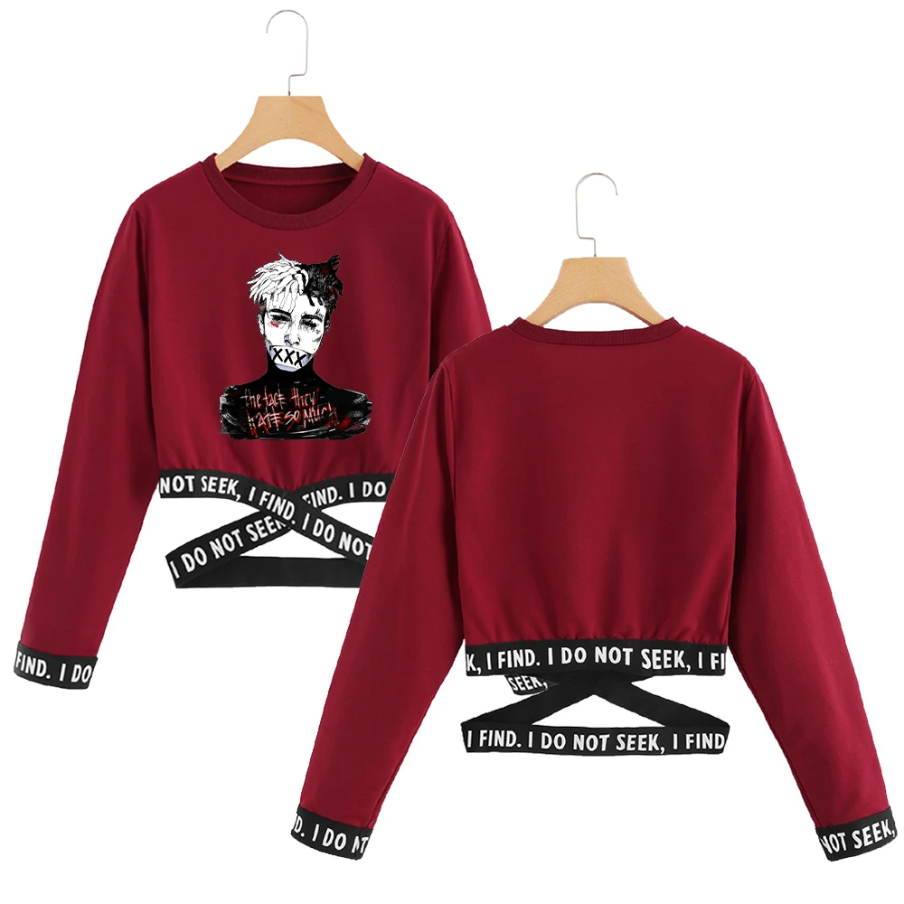 Xxxtentacion Pullover Crop Top Custom Harajuku Long Sleeve Crop Top Women Korean Streetwear Hip Hop Out Waist Cross Off Shoulder
Xxxtentacion Pullover Crop Top Custom Harajuku Long Sleeve Crop Top Women Korean Streetwear Hip Hop Out Waist Cross Off Shoulder