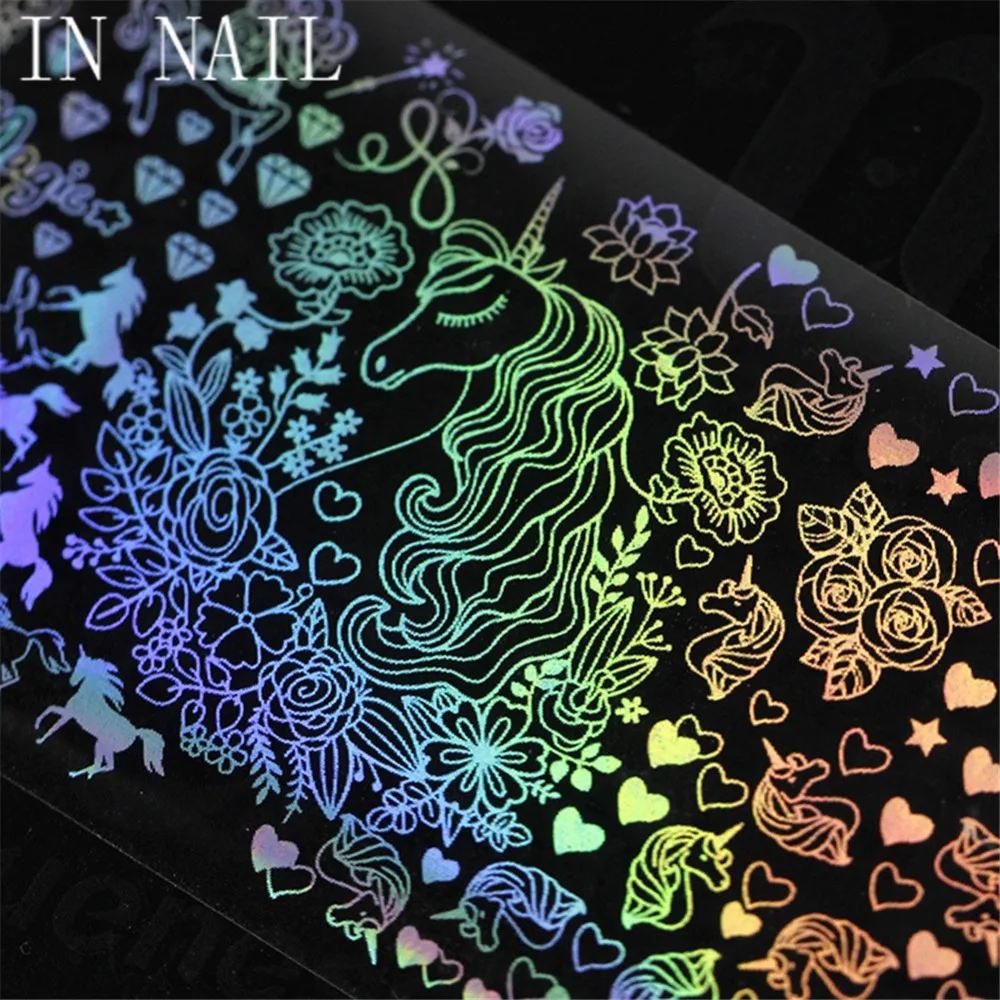 1 рулон Голографическая фольга для ногтей 4*100 см|stickers nail art|nail artnail foil |