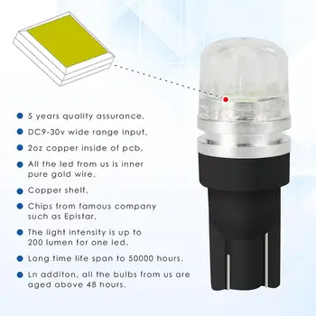10Pcs 12V 80W T10 5730 LED Car Clearance Light Width License Plate Lamp Bulbs 50000 hrs
10Pcs 12V 80W T10 5730 LED Car Clearance Light Width License Plate Lamp Bulbs 50000 hrs
