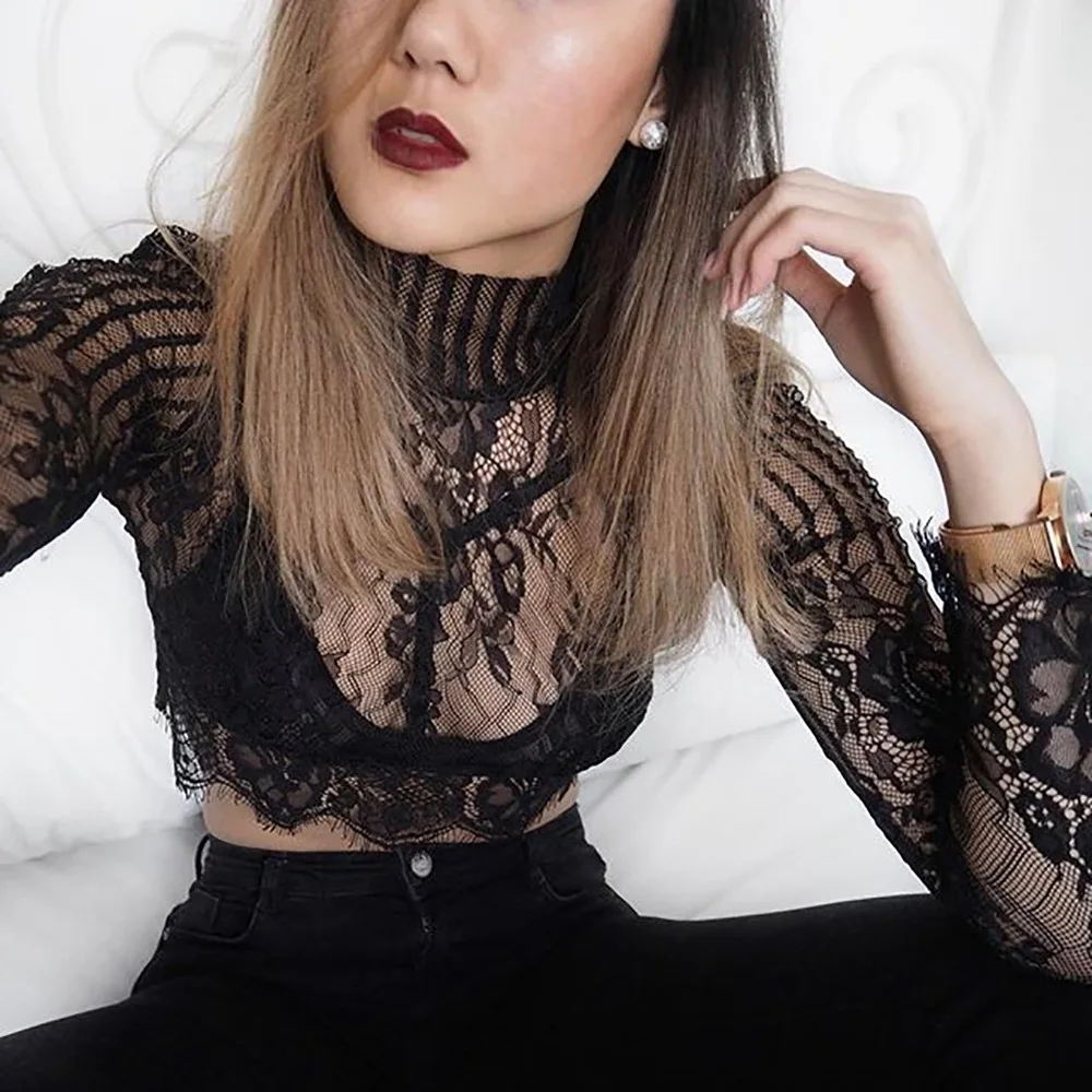 Liva White Turtleneck Harajuku Lace Blouse Tops Cropped Streetwear Long Sleeve Floral Splicing Camisa Blusas Femininas Elegante
Liva White Turtleneck Harajuku Lace Blouse Tops Cropped Streetwear Long Sleeve Floral Splicing Camisa Blusas Femininas Elegante