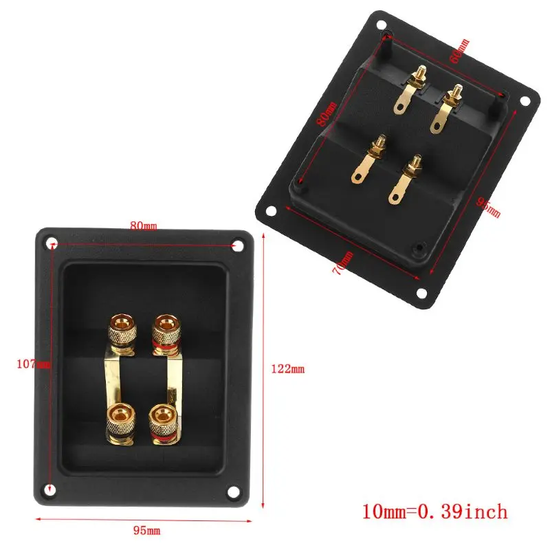 Terminal Cup Connector 266 Parts Express Binding Posts Gold Banana Jacks Recessed Bi-Amp Speaker Box Black Jan-12
Terminal Cup Connector 266 Parts Express Binding Posts Gold Banana Jacks Recessed Bi-Amp Speaker Box Black Jan-12