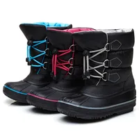 2018 Snow Boots Kids Girls Velvet Ankle Boots Boys Shoes Lace Up Kids Winter Boots for Girls High Toe Russia Childrens Shoes image
