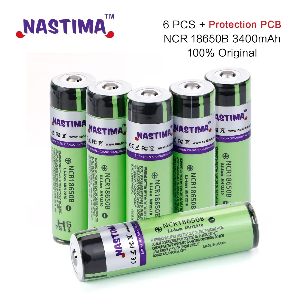NASTIMA 6PCS 100% New Original NCR18650B 3.7 v 3400 mah 18650 Lithium Rechargeable Battery For Flashlight batteries
NASTIMA 6PCS 100% New Original NCR18650B 3.7 v 3400 mah 18650 Lithium Rechargeable Battery For Flashlight batteries