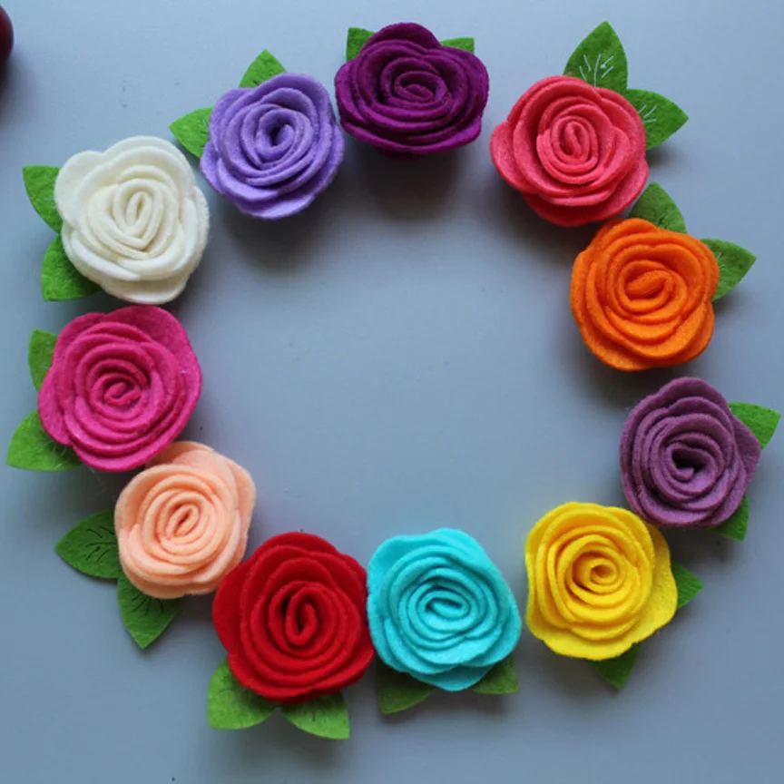 10 pcs/lot , 1.57" Felt Rosette with Leaf Flowers, DIY Headband Flower, Petite Flowers Wedding Garters
10 pcs/lot , 1.57" Felt Rosette with Leaf Flowers, DIY Headband Flower, Petite Flowers Wedding Garters