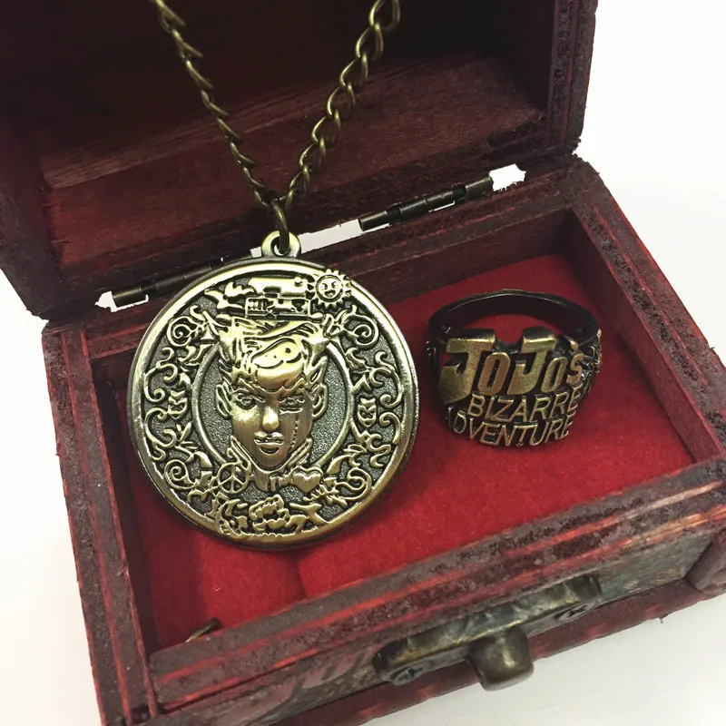 2018 New JoJo's Bizzare Adventure Golden Wind 3D relievo Jonathan Joestar JOJO necklace ring cosplay accessories Gift
2018 New JoJo's Bizzare Adventure Golden Wind 3D relievo Jonathan Joestar JOJO necklace ring cosplay accessories Gift