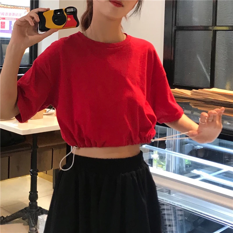 Sweet Korean Ulzzang Solid Short T-shirt Women Casual Short Sleeve T Shirt Female Collect Waist Tshirt O-Neck Vogue Tops Tee
Sweet Korean Ulzzang Solid Short T-shirt Women Casual Short Sleeve T Shirt Female Collect Waist Tshirt O-Neck Vogue Tops Tee