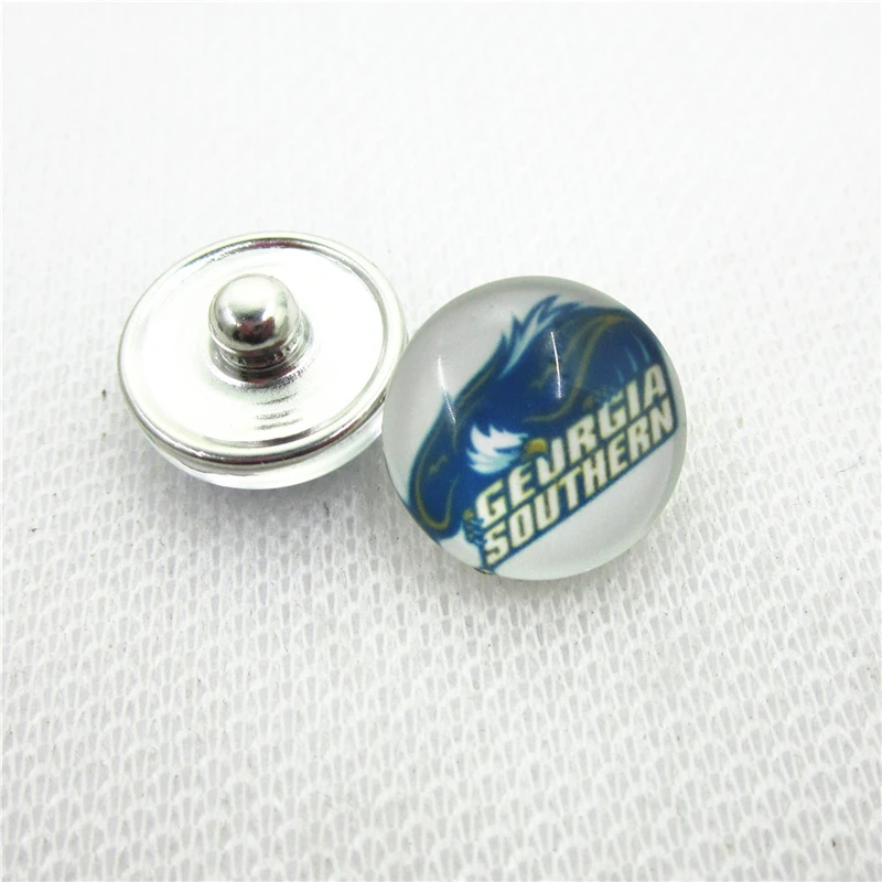 

10pcs Georgia Southern Eagles Snap Buttons Glass 18mm Ginger Sports buttons Diy Snaps Jewelry Bracelet&bangles Charms