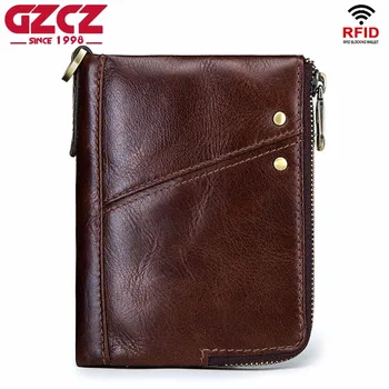 GZCZ Brand Genuine Cowhide Leather Men Wallets Card Holder Mini With Double Zipper Coin Purse Pocket Portomonee Rfid Small Walet
GZCZ Brand Genuine Cowhide Leather Men Wallets Card Holder Mini With Double Zipper Coin Purse Pocket Portomonee Rfid Small Walet