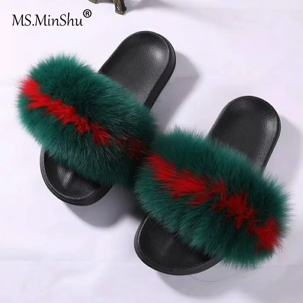 MS.MinShu Brand Women Fox Fur Slippers Luxury Real Fox Fur Shoes Fluffy Home Slipper Comfort Furry Beach sandals
MS.MinShu Brand Women Fox Fur Slippers Luxury Real Fox Fur Shoes Fluffy Home Slipper Comfort Furry Beach sandals